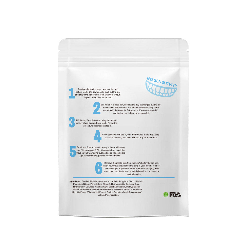 Teeth Whitening Refill Gels for Kit: Extra Strength, Peroxide-Free, Enamel-Safe, Long-Lasting Results, 6-Pack DP7