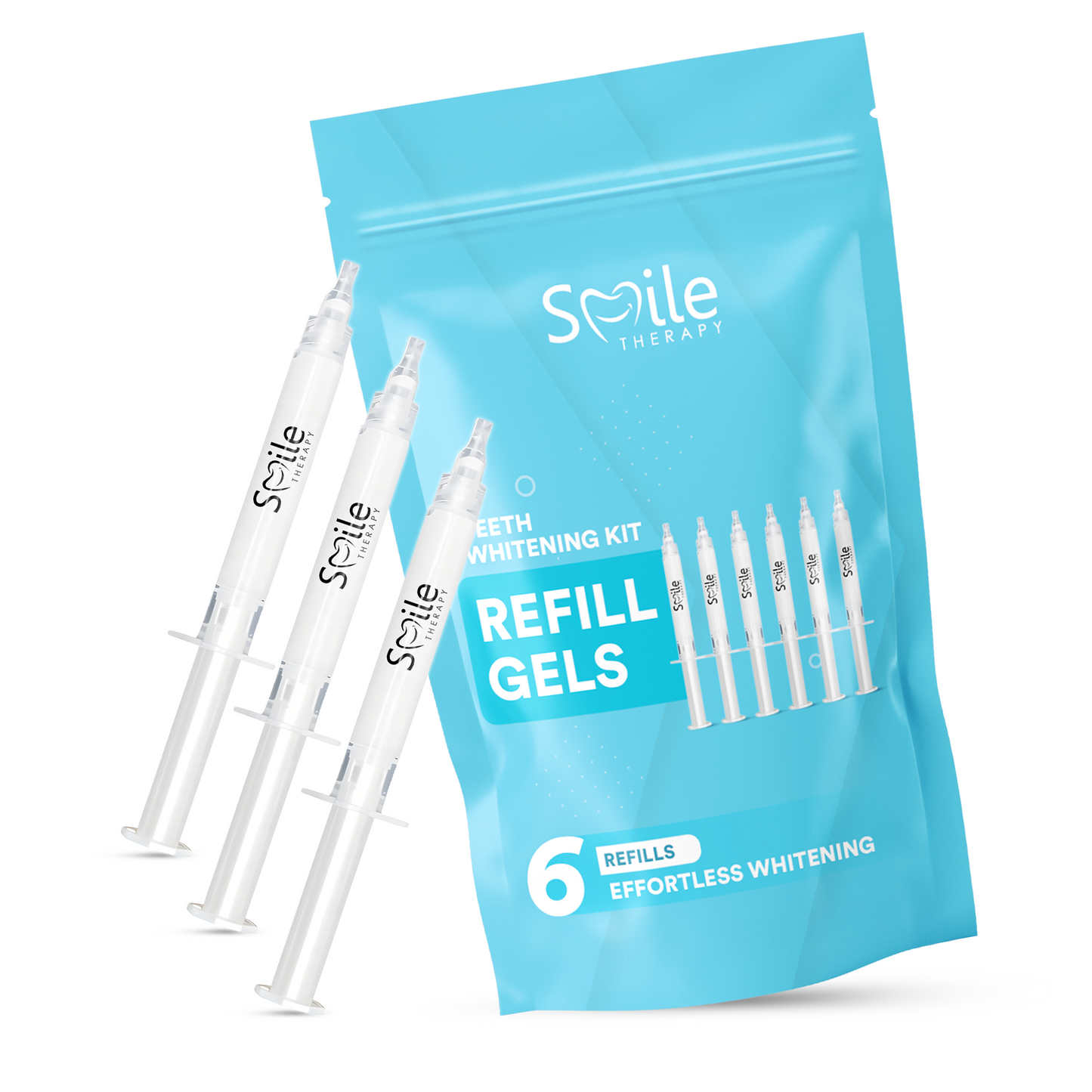 Teeth Whitening Refill Gels for Kit: Extra Strength, Peroxide-Free, Enamel-Safe, Long-Lasting Results, 6-Pack DP7